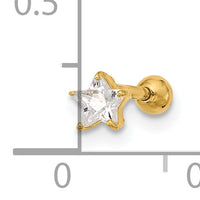 14k 18 Gauge CZ Star Labret/Face Jewelry-BD118