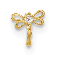 14k 22 Gauge CZ Butterfly Nose Stud-BD121