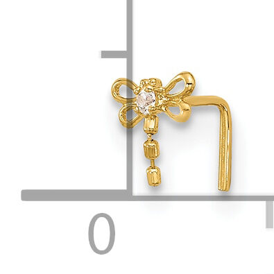 14k 22 Gauge CZ Butterfly Nose Stud-BD121