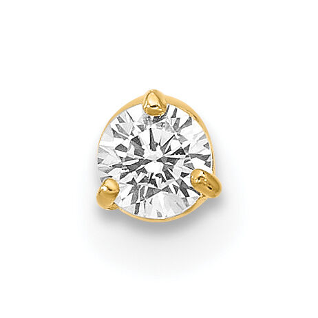 14k 18 Gauge 3mm CZ Labret/Face Jewelry-BD122