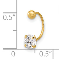 14k 20 Gauge CZ Eyebrow Jewelry-BD126