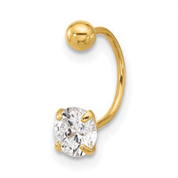 14k 20 Gauge CZ Eyebrow Jewelry-BD126