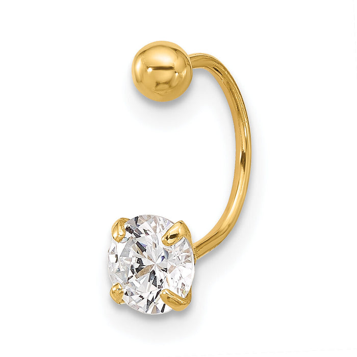 14k 20 Gauge CZ Eyebrow Jewelry-BD126