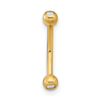14k 16 Gauge CZ Eyebrow Jewelry-BD127