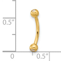 14k 16 Gauge CZ Eyebrow Jewelry-BD127