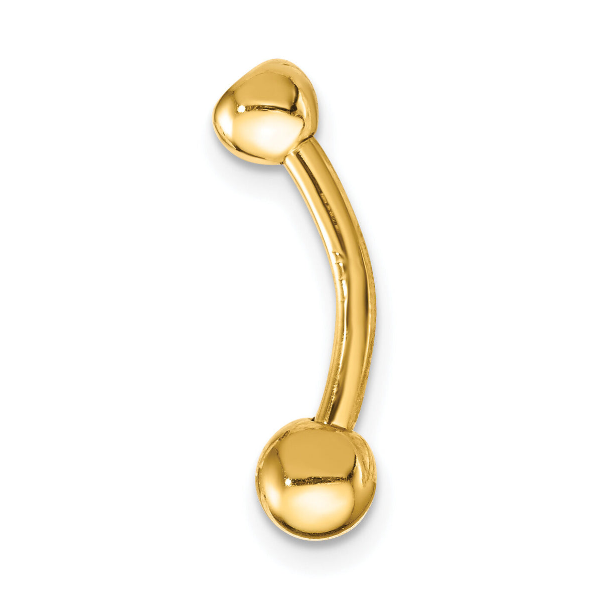 14k 14 Gauge Polished CZ Belly Ring-BD129