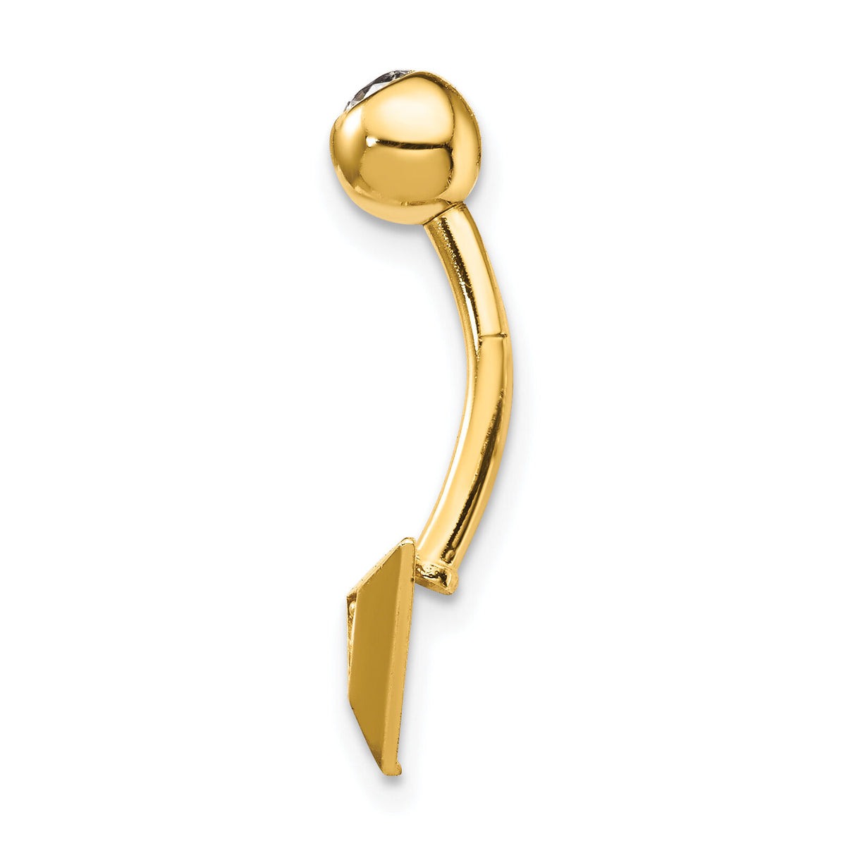 14k 14 Gauge Triangle CZ Belly Ring-BD130
