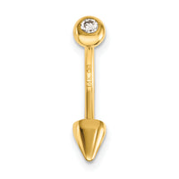 14k 16 Gauge CZ Cone Belly Ring-BD131
