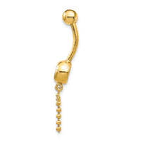 14k 14 Gauge CZ Dragonfly Dangle Belly Ring-BD141
