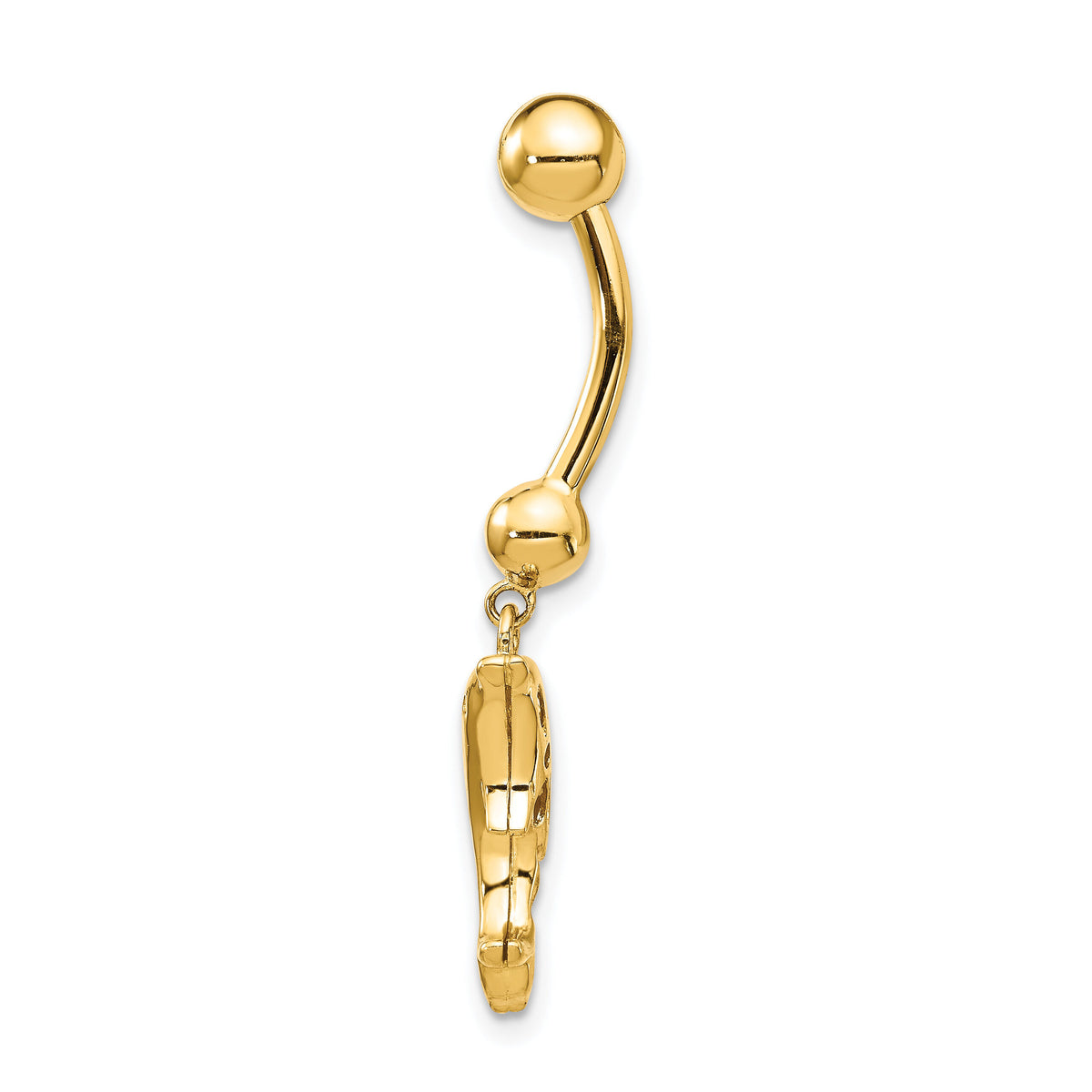 14k 14 Gauge Dolphin Dangle Belly Ring-BD144