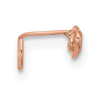 14K Rose Gold 23 Gauge CZ Heart Nose Post-BD148