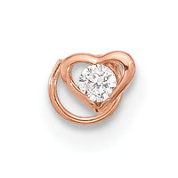 14K Rose Gold 23 Gauge CZ Heart Nose Post-BD148