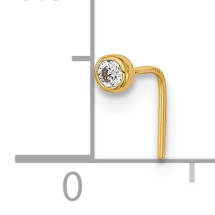 14K 23 Gauge CZ Nose Post-BD149
