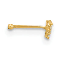 14K 23 Gauge CZ Heart Nose Post-BD152
