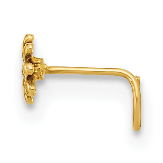 14K 22 Gauge Flower and CZ Nose Ring Body Jewelry-BD157