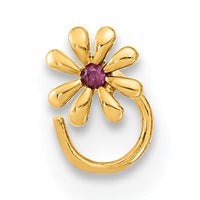 14K 22 Gauge Flower and CZ Nose Ring Body Jewelry-BD157