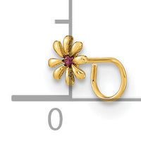 14K 22 Gauge Flower and CZ Nose Ring Body Jewelry-BD157