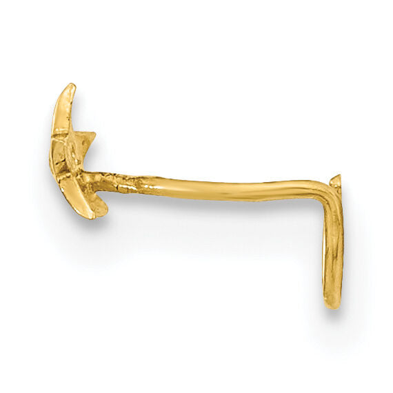 14K 22 Gauge Star with CZ Nose Ring Body Jewelry-BD160