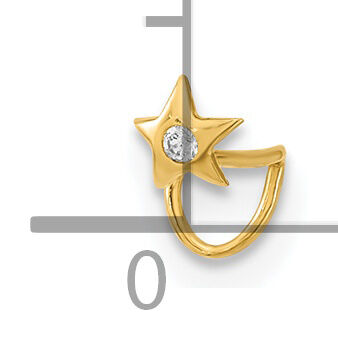 14K 22 Gauge Star with CZ Nose Ring Body Jewelry-BD160