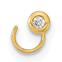 14K 22 Gauge Circle with CZ Nose Ring Body Jewelry-BD165