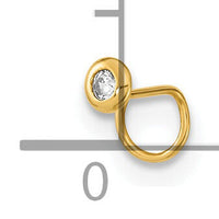 14K 22 Gauge Circle with CZ Nose Ring Body Jewelry-BD165