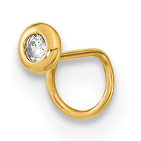 14K 22 Gauge Circle with CZ Nose Ring Body Jewelry-BD165