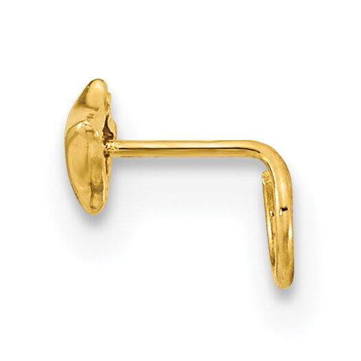14K 22 Gauge Square with CZ Nose Ring Body Jewelry-BD166