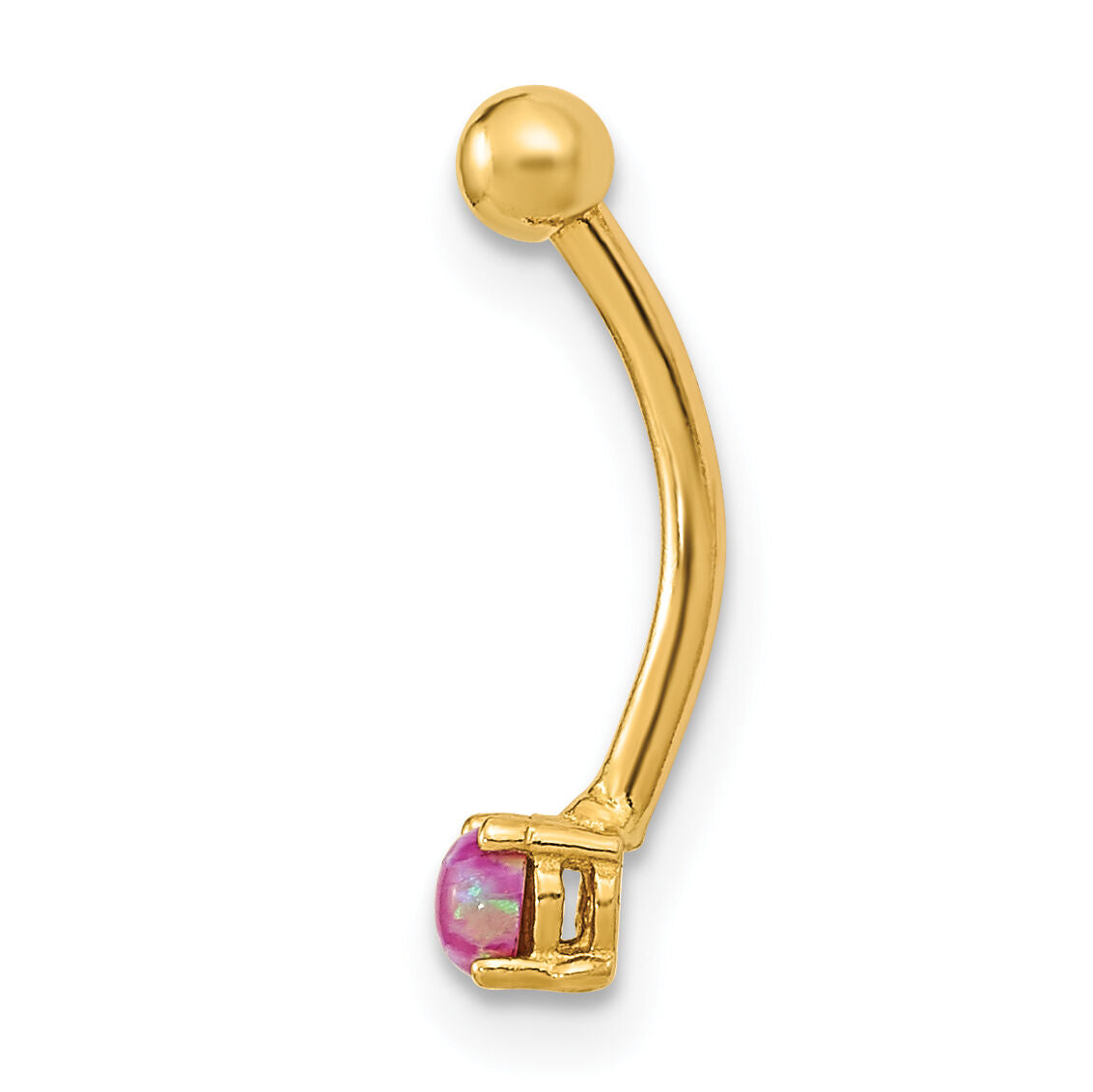 14K 16 Gauge with Pink CZ Eyebrow Ring Body Jewelry-BD167