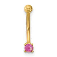 14K 16 Gauge with Pink CZ Eyebrow Ring Body Jewelry-BD167