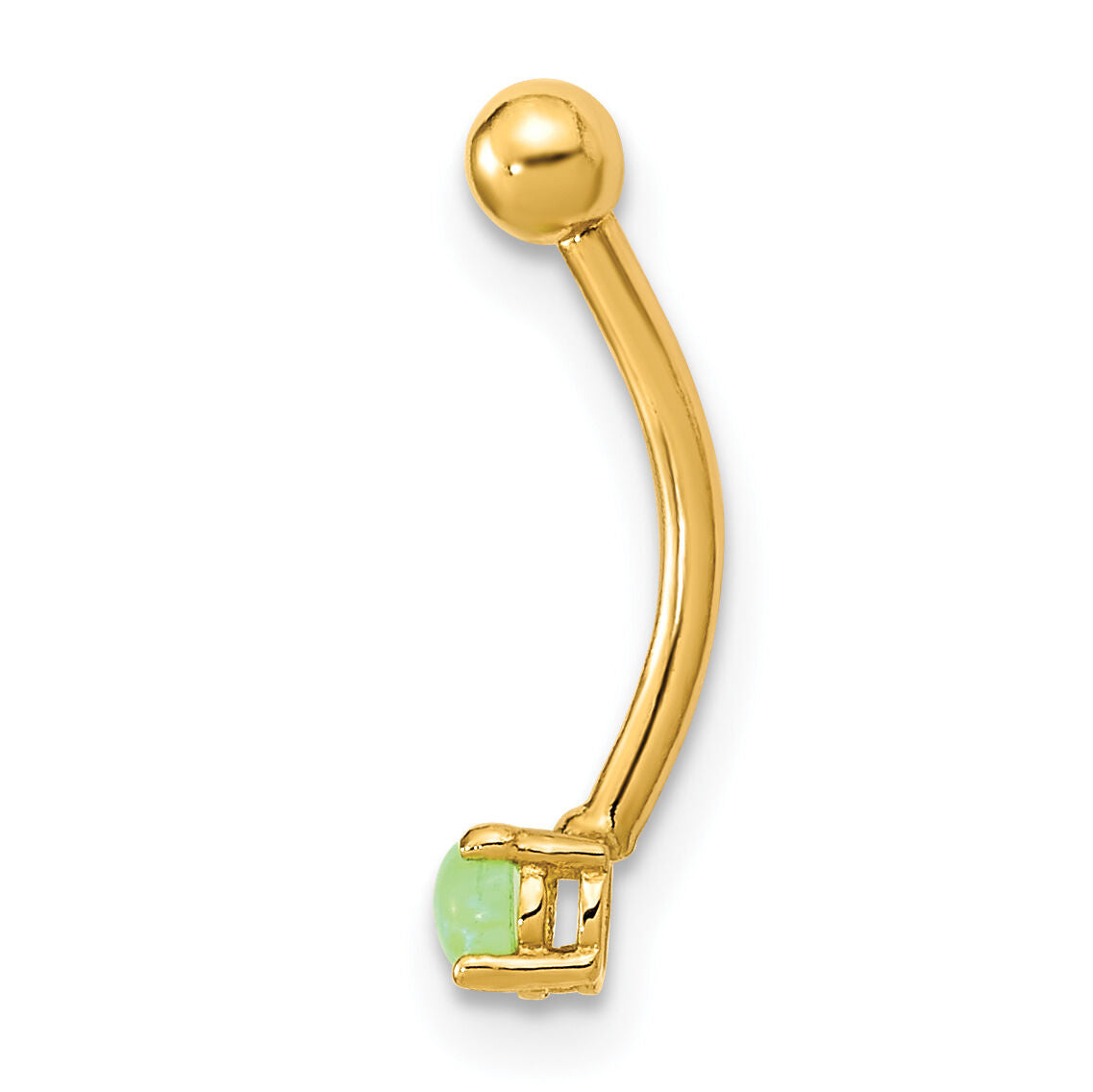 14K 16 Gauge with Green CZ Eyebrow Ring Body Jewelry-BD168