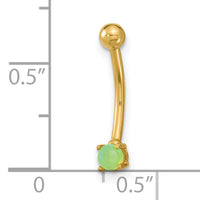 14K 16 Gauge with Green CZ Eyebrow Ring Body Jewelry-BD168