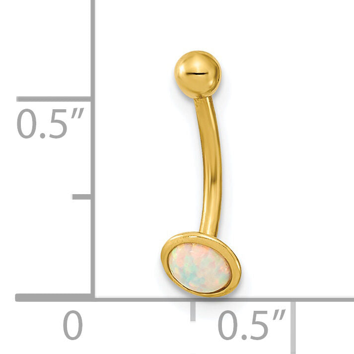 14K 16 Gauge Created Opal Eyebrow Ring Body Jewelry-BD170