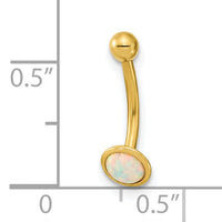 14K 16 Gauge Created Opal Eyebrow Ring Body Jewelry-BD170