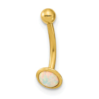 14K 16 Gauge Created Opal Eyebrow Ring Body Jewelry-BD170
