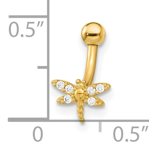 14K 14 Gauge Dragonfly CZ Eyebrow Ring Body Jewelry-BD171