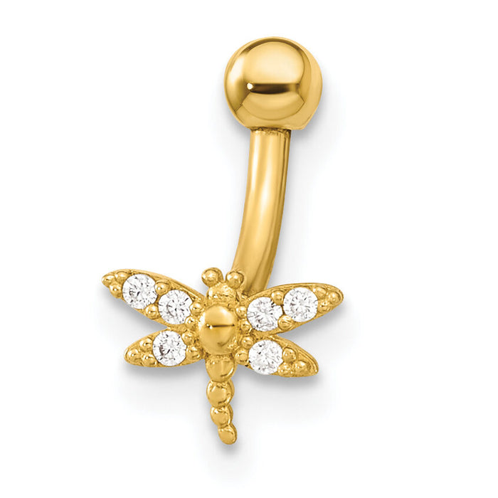 14K 14 Gauge Dragonfly CZ Eyebrow Ring Body Jewelry-BD171