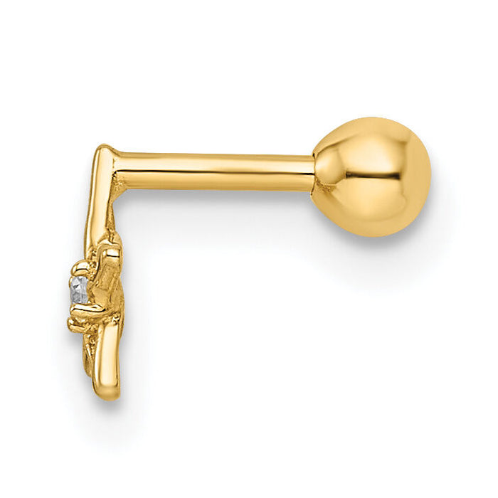 14k 18 Gauge CZ Star Labret Stud-BD173