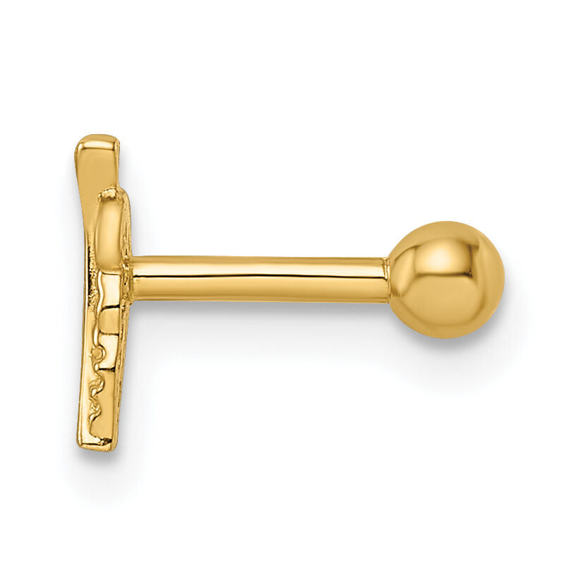 14k 16 Gauge Leaf Labret Stud-BD174