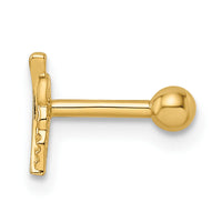 14k 16 Gauge Leaf Labret Stud-BD174