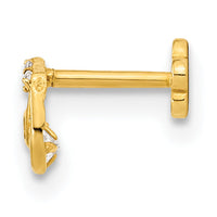 14K 18 Gauge Music Note and CZ Cartilage Body Jewelry-BD179