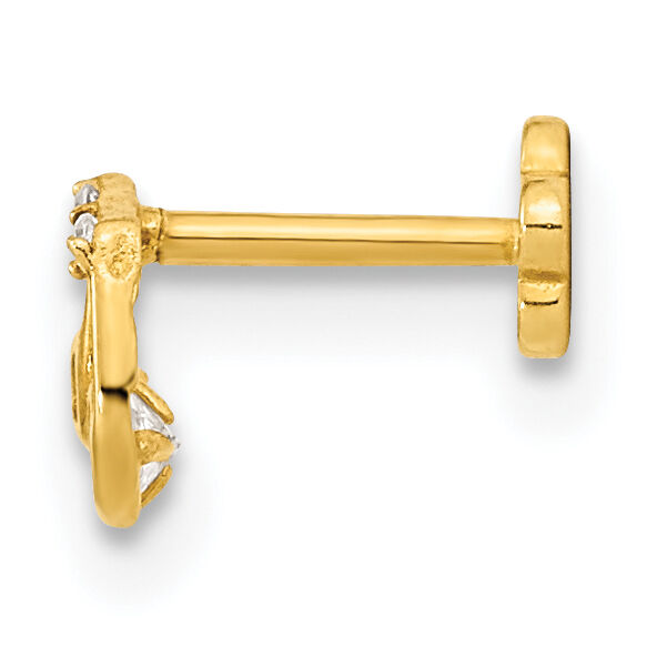 14K 18 Gauge Music Note and CZ Cartilage Body Jewelry-BD179
