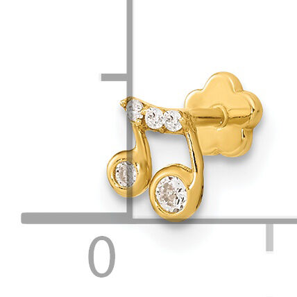 14K 18 Gauge Music Note and CZ Cartilage Body Jewelry-BD179