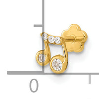 14K 18 Gauge Music Note and CZ Cartilage Body Jewelry-BD179