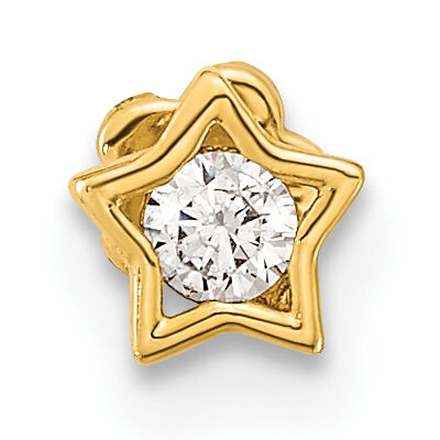 14K 18 Gauge Star and CZ Cartilage Body Jewelry-BD180