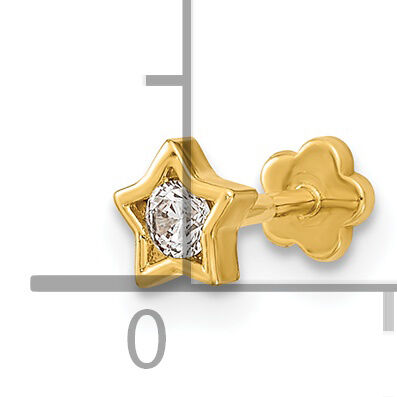 14K 18 Gauge Star and CZ Cartilage Body Jewelry-BD180