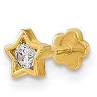 14K 18 Gauge Star and CZ Cartilage Body Jewelry-BD180