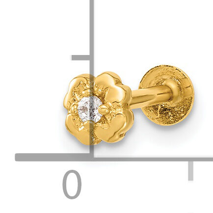 14K 18 Gauge Flower CZ Cartilage Body Jewelry-BD181