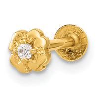 14K 18 Gauge Flower CZ Cartilage Body Jewelry-BD181