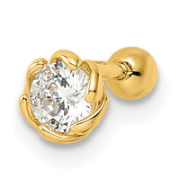 14K 18 Gauge CZ Labret Stud-BD182