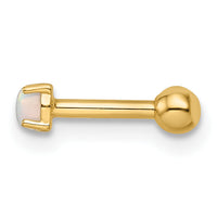 14k 16 Gauge Created Opal Labret Stud-BD183